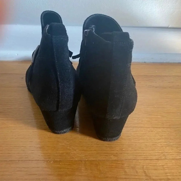 Franco Sarto Black Suede Wedge Booties - Picture 10 of 16